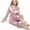 Mauve Pink, variant on Women's Satin Long Sleeve Feather Detail 2-Piece Set - Small, White