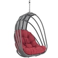 thumbnail image 3 of Pemberly Row Modern Aluminum Outdoor Swing Chair without Stand in Gray/Red, 3 of 4
