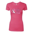 thumbnail image 2 of In October We Wear Pink Awareness Womens Slim Fit Junior Tee, Hot Pink, X-Large, 2 of 3