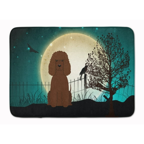 Halloween Scary Irish Water Spaniel Machine Washable Memory Foam Mat