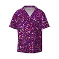 thumbnail image 3 of Cauagu Colourful Glitter Men's Short Sleeve Button Down Hawaiian Shirt for Men Bowling Shirts Casual Summer Beach Shirt,Large, 3 of 6