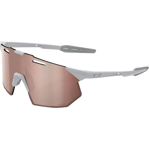 100% Hypercraft SQ Sunglasses - Matte Stone Grey; HiPER Crimson Silver Mirror