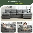 thumbnail image 2 of Villeston Modern U-Shape Sectional Sofa , 4 Seat Lounge Sleeper with Double Chaise for Living Room,Light Gray, 2 of 8