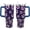 red blue daisy, variant on 4th of July Tumbler 40 oz Independence Flowers Coffee Mugs Patriotic Leak Proof Cups with Handle and Straw Stainless Steel Insulated Water Bottle Memorial Day Decor Gifts for Women Retirement(1PCS)