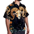 thumbnail image 2 of Aries Constellation Men's Hawaiian Button Down Short Sleeve Casual Printed Summer Beach Unisex Shirt, 2 of 6