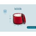 thumbnail image 2 of Bodega de Vidrio KooK Rojo Rubí con Tapa y Diseño Prensado 10 Onzas, 2 of 6