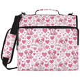 thumbnail image 2 of Zipper Binder with Shoulder Strap 2 inch 3 Ring Waterproof File Folder Organizer Bag 500 Sheet Pink Dog and Heart, 2 of 8