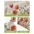 thumbnail image 4 of Pink Orange Teal Spring Floral Bar Stool Covers Set of 4, Watercolor Botanical Summer Flowers Stretch Bar Chair Covers with Backs, Removable Pub Counter Chair Cover for Kitchen Dining Room Cafe, 4 of 7