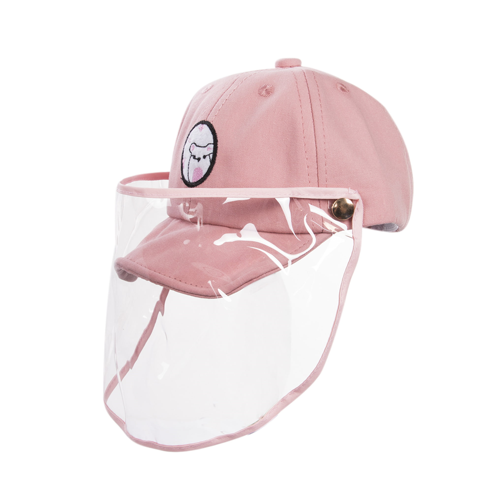 Kid Protective Face Shield Hat Anti Spitting Anti Splash Dust-proof Cap Pink 