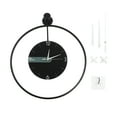 thumbnail image 2 of 23.6inch Black Minimalist Silent Clock Geometric Design Round Wall Mounted Clock Indoor Hanging Clock for Entrance, Office, Hallway, Kitchen, 2 of 16