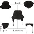 thumbnail image 4 of Winter Bucket Rain Hats for Women Girls with Ear Flaps Warm Autumn Fisherman Waterproof Caps, 4 of 5