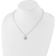 thumbnail image 4 of Sterling Silver Rh Plated White Ice .01 Diamond Heart Necklace (20 X 15) Made In India qw337-18, 4 of 5