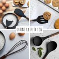 thumbnail image 4 of Silicone Cooking Utensils, 8 Pc Kitchen Utensil Set, Easy to Clean Wooden Kitchen Utensils, Cooking Utensils for Nonstick Cookware, Kitchen Gadgets and Spatula Set - Black, 4 of 5