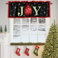 thumbnail image 5 of Christmas Joy Valances for Windows, Black Red Xmas Ball Snowflakes Modern Rod Pocket Valance Short Window Treatments Curtains for Kitchen Bathroom Bedroom Decor, 60 x 14 Inches, 5 of 9