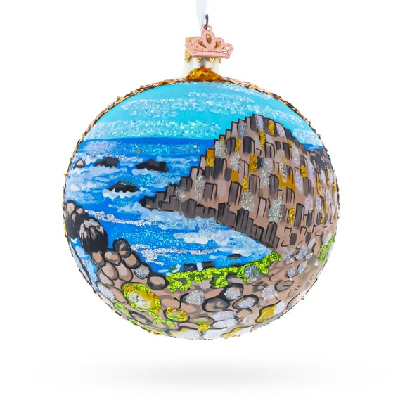 Giant's Causeway, Northern Ireland, United Kingdom Glass Ball Christmas Ornament 4 Inches