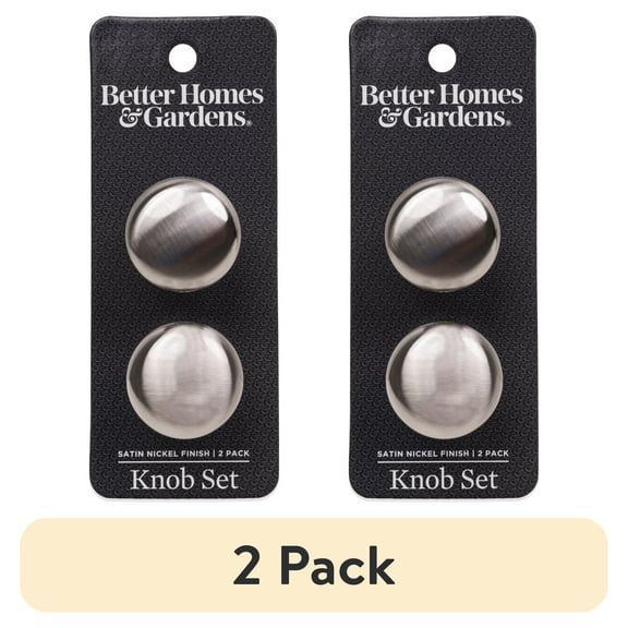 (2 pack) Better Homes & Gardens 1-3/16" (30mm) Round Knob, Satin Nickel, 1.08lb, 2 Pack
