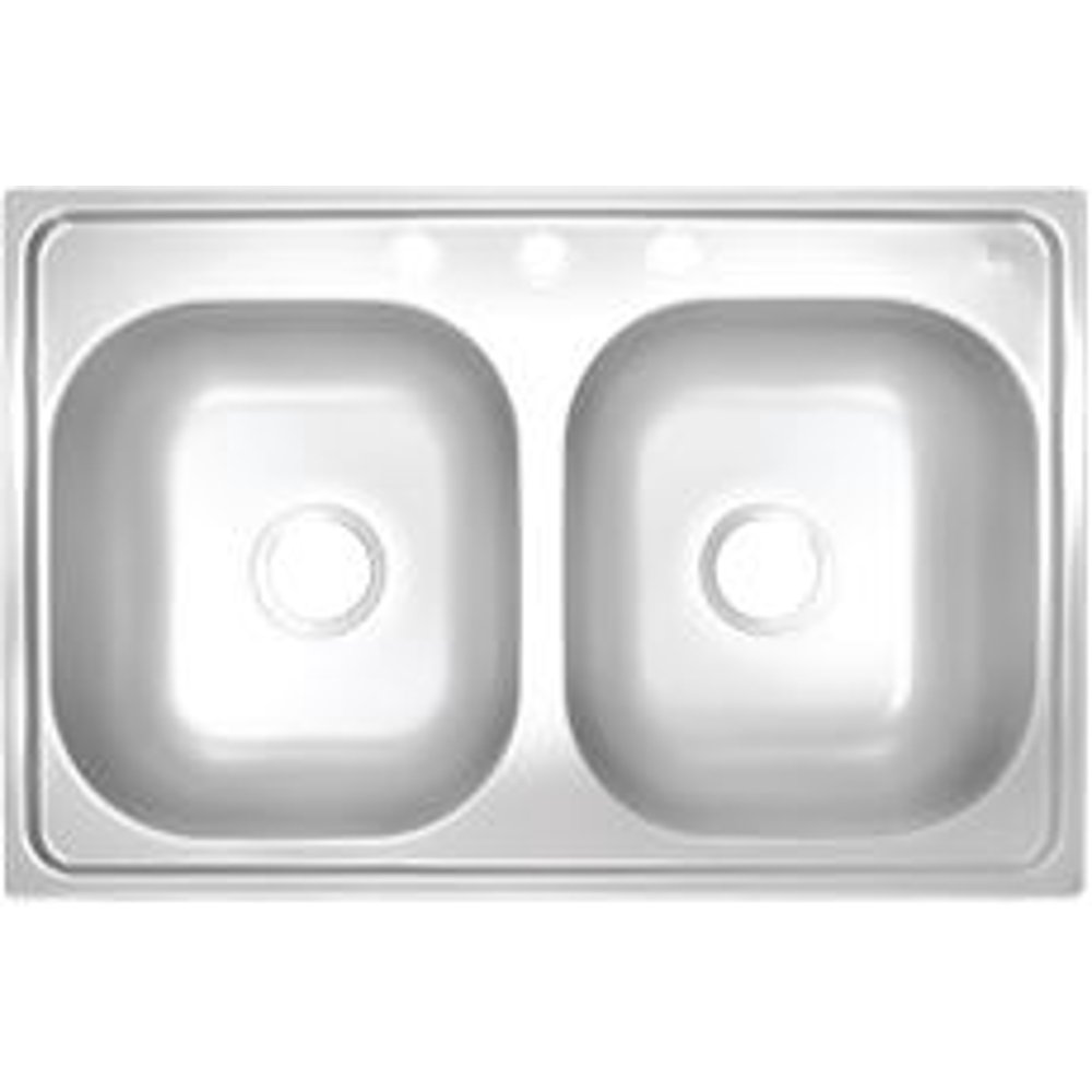 Proplus 3Hole Double Bowl Kitchen Sink For Mobile Homes, 20Gauge