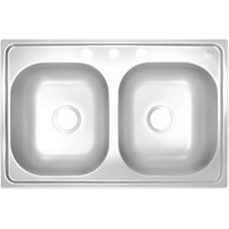 Proplus 3 Hole Double Bowl Kitchen Sink For Mobile Homes 20 Gauge Proplus 3 Hole Double Bowl Kitchen Sink For Mobile Homes 20 Gauge