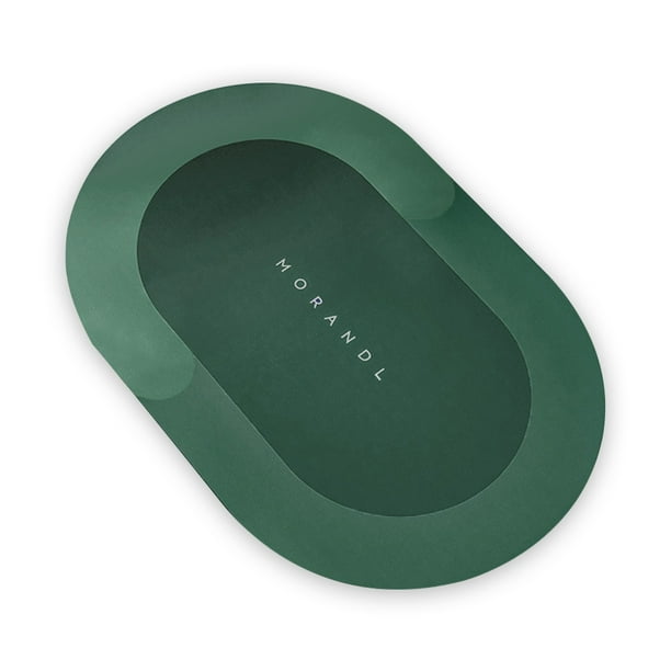 Yuarrent Alfombrilla de ducha absorbente de goma y cuero, alfombrilla para pies de inodoro, felpudo antideslizante para suelo, alfombra sencilla Suministros de limpieza para el hogar