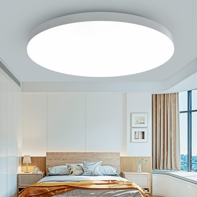 Flush Mount LED Ceiling Light, Dimmable, Large Illumination Range, Ultra-Thin Design For Kitchen Living Room Corridors (Ø23CM)