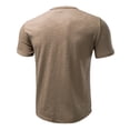 thumbnail image 4 of Grandad Collar Henley T Shirt for Men , Men's Smart Half Buttons Tee Slim Fit Collarless Polos T-Shirts Summer Regular Fit Casual Tops Button Up V Neck Pullover Plain Basic Tees Shirt, 4 of 7