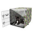 thumbnail image 5 of Philodendron Dog Crate Cover, Tropical Leaves with Exotic Floral Arrangement Repetition, Easy to Use Pet Kennel Cover Small Dogs Puppies Kittens, 7 Sizes, Pale Yellow Multicolor, by Ambesonne, 5 of 6