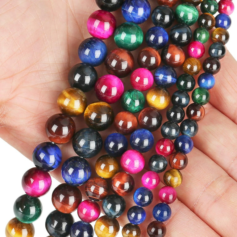 BEADNOVA 10mm AAA Yellow Tiger Eye Gemstone Gem Round Loose Beads for Jewelry Making (38-40pcs)