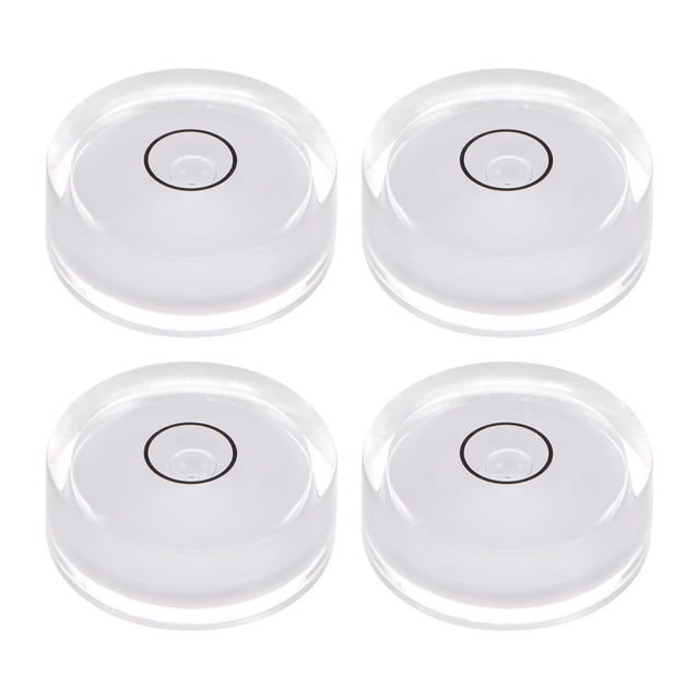 Unique Bargains 4 Packs Round Bubble Spirit Levels 32x12mm Small Circular Bullseye Level for Camera Tripod Workshop Turntable, White