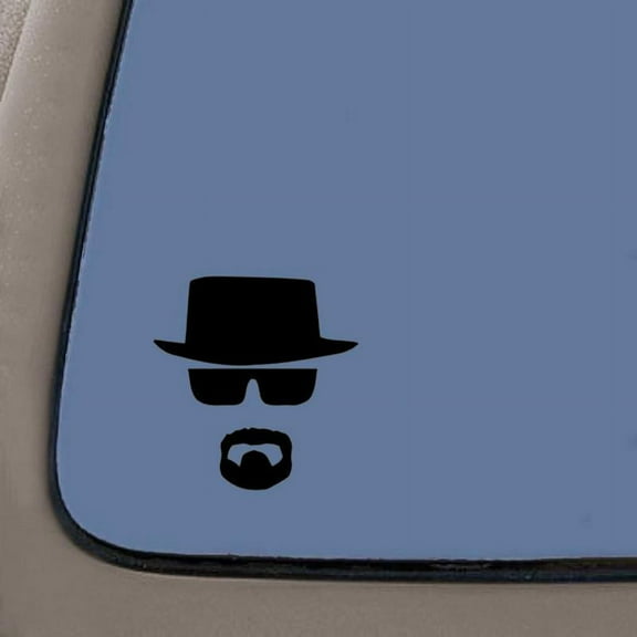 Breaking Bad Heisenberg Face Vinyl Decal | 5.5 Inches Tall | Black Vinyl Decal | Car Truck Van SUV Laptop Macbook Wall Decals