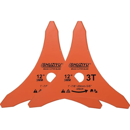2-PACK 12 305x3MM-3T Arbor 1 with 7/8 -20-5/8 Washer Muching Blade Brush Cutter Blade Steel Blade. Suitable for Husqvarna Makita Brush Cutter