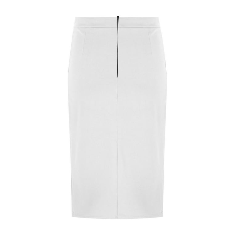 Women's Stretch High Waist Pencil Skirt Below Knee for Bussiness