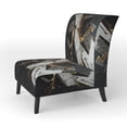 thumbnail image 3 of Designart "Ebony Geode Abstraction III" Fauteuil d'Appoint en Marbre Noir - Fauteuil Moderne pour Salon, 3 of 7