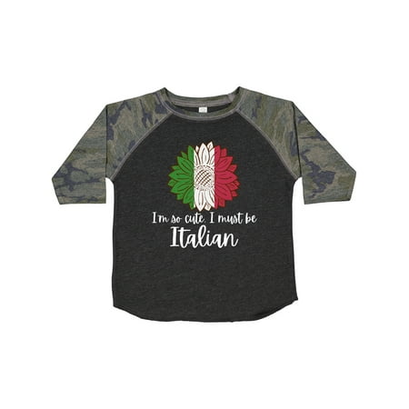 

Inktastic I m So Cute I Must Be Italian Sunflower Italy Flag Gift Toddler Boy or Toddler Girl T-Shirt