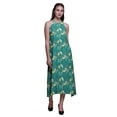 thumbnail image 1 of Bimba Bird Women Printed Backless Long Halter Neck Beachwear RayonÂ&nbsp;Dress-X-Small, 1 of 6