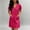 Hot Pink, variant on Womens Elegant Double Pocket Dress V Neck Mini Fashionable Casual Dress, XL