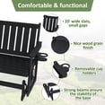 thumbnail image 5 of Mosbrisa Poly Lumber Patio Glider, HIPS Material Weather-Resistant Swing Bench for Outdoor Porch Garden (Black, 2-Seater), 5 of 8