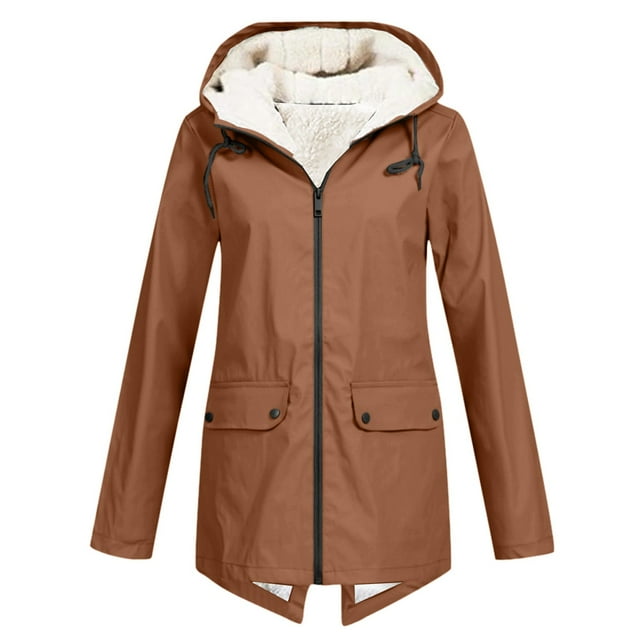 Veste Imperméable à Capuche pour Femmes Manteau d'Hiver Chaud Rembourré Parka de Randonnée Extérieure Fermeture Éclair