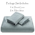 thumbnail image 4 of KITYDALK Premium Velour Velvet Duvet Cover Set - Duvet Cover (90” x 90”) & 2 Pillow Shams (20” x 26”) - 3-Piece Set - Gray Blue, Queen Size, 4 of 8
