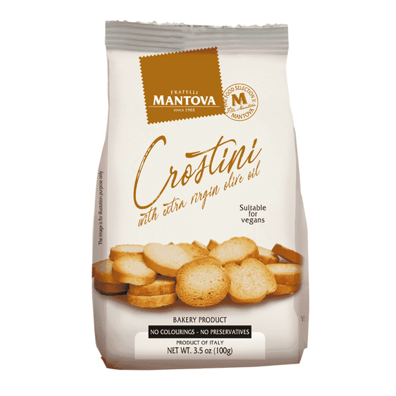Mantova Crostini with Olive Oil, 3.5 oz (Pack of 2)