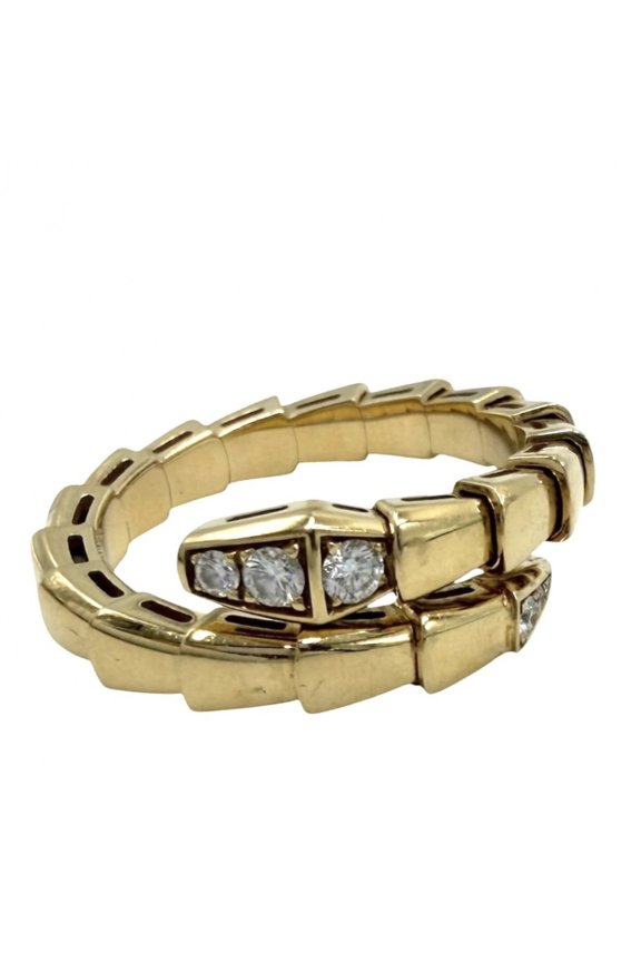 Pre-Owned Bvlgari Bulgari Serpenti Viper Ring for Women, Au750 18K Yellow Gold, 0.14ct Diamond,...