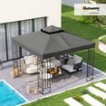 thumbnail image 2 of 10' x 10' Double Tier Gazebo Replacement Canopy Cover, UPF30+, Dark Grey, 2 of 10
