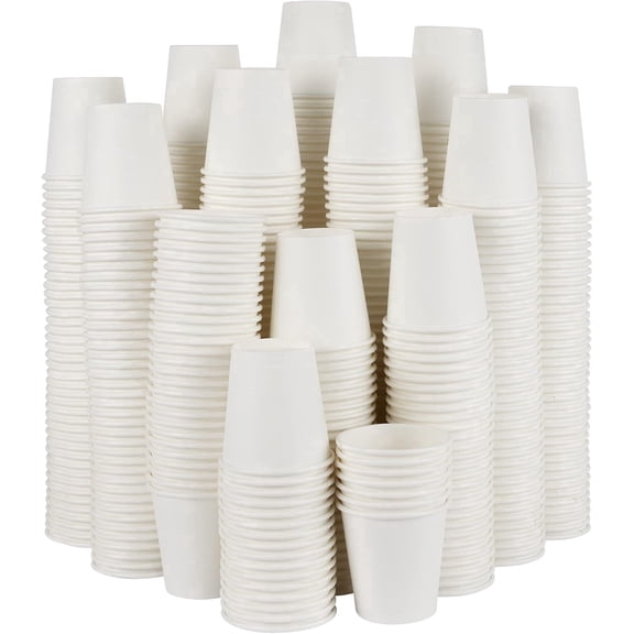 Watson Distributing 3 oz Poly Paper Leak-Free Paper Cup - 500 Count Leakproof Recyclable White Disposable Cold Cups for Restaurants, Cafes, Bistros, Parties, and Events