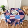 thumbnail image 6 of Patriotic American Stars Flag Tablecloth USA Independence Mermorial Day Round Tablecloths Circular Table Cloths Cover Washable Polyester Tabletop Runner for Kitchen Party Picnic Dining Decor 70 Inch, 6 of 6