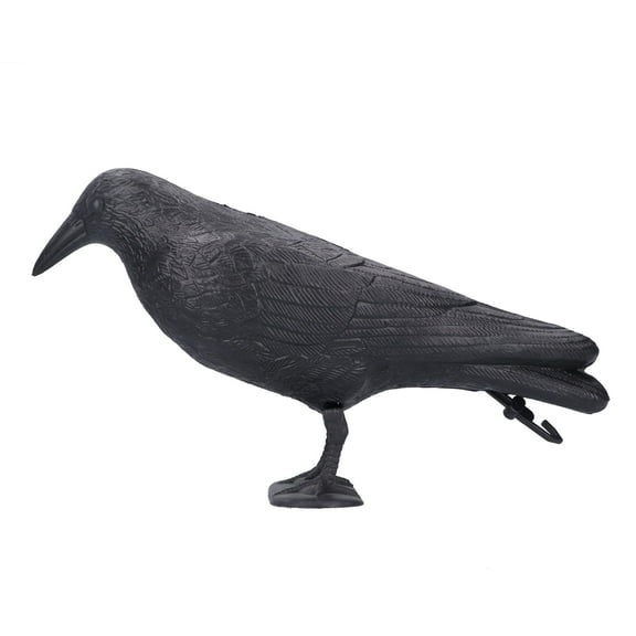 2Pcs Simulation Plastic Crow Statue Black Crow Decoy for Attracting Birds Hunting Bait Decoys Tool for Outdoor Garden Yard Backyard Decoration