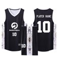 thumbnail image 2 of Camisetas de baloncesto para hombres y niños, conjunto de entrenamiento personalizado, talla grande, camiseta y pantalones cortos transpirables de secado rápido, logotipo con nombre, número y patrocin, 2 of 5