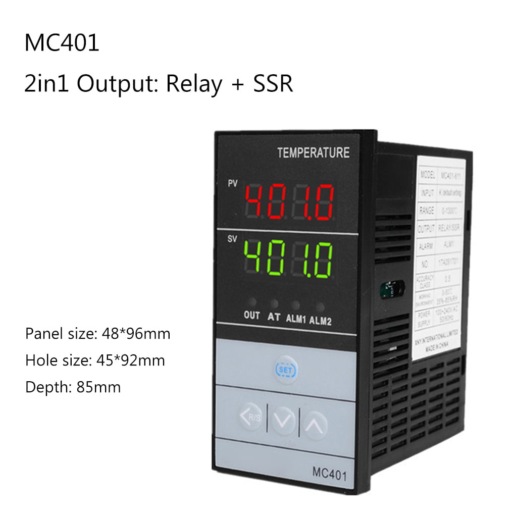 MC401 Relay SSR Output PID Thermostat ℃/℉ 85~265VAC for Universal Inout 