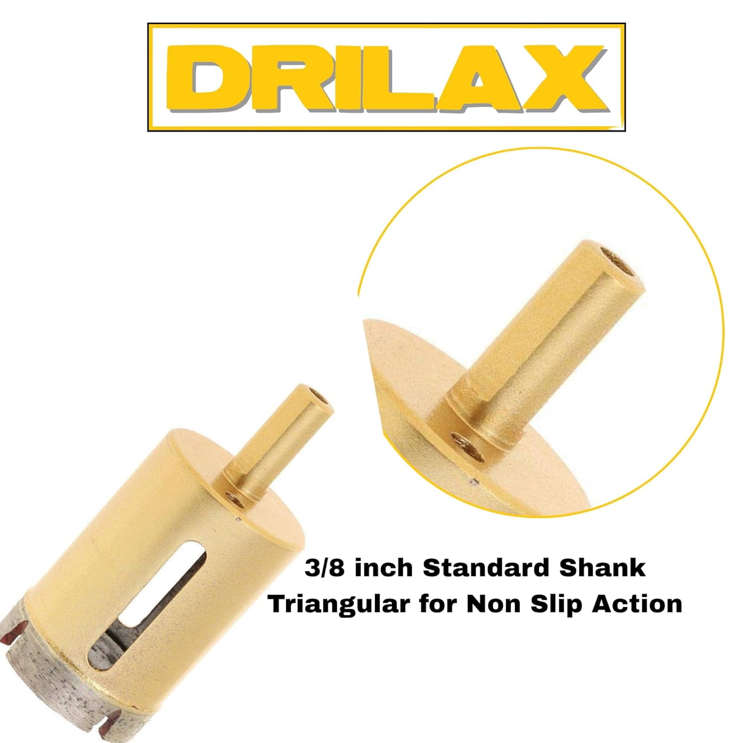 DRILAX Diamond Hole Saw Masonry Core Drill Bit Heavy Duty for Brick Cinder Block 3/8 inch Standard Shank 1 Piece 1-1/4 inch