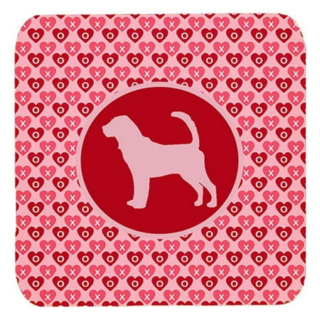 

Bloodhound Valentine Hearts Foam Coasters Set - 4