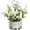 Yellow-marble Pot, variant on Artificial Flowers Hydrangea with Ceramic Vase Silk Chrysanthemum Mini Potted Fake Flowers Hanging Potted Plants for Wedding Home Office Decoration Pack of One (White)