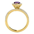 thumbnail image 2 of Mauli Jewels 2.34 Carat Amethyst and Diamond Ring for Women – Pear-Shaped Gemstone Ring in 10K Yellow Gold, Shared-Prong Setting, 2 of 6